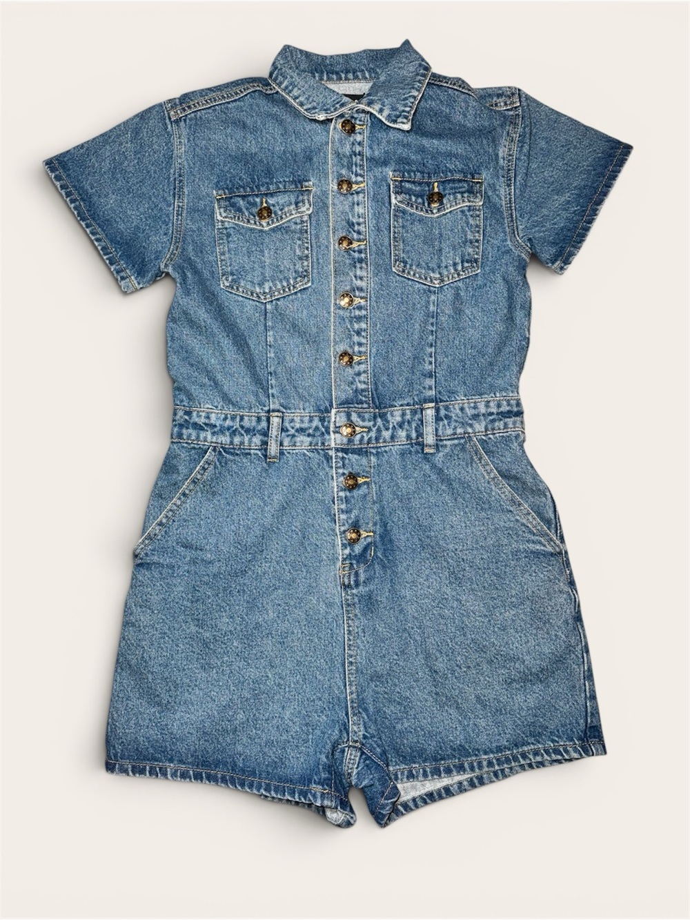 Lioness Women’s Medium Wash Denim Romper Size Medium/6 NWT